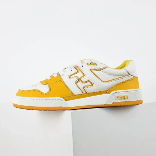 Fendi Mania Sneakers أصفر وأبيض أسلوب حياة 9