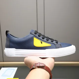 Fendi Monster Eye 海军蓝和黄色生活方式运动鞋
