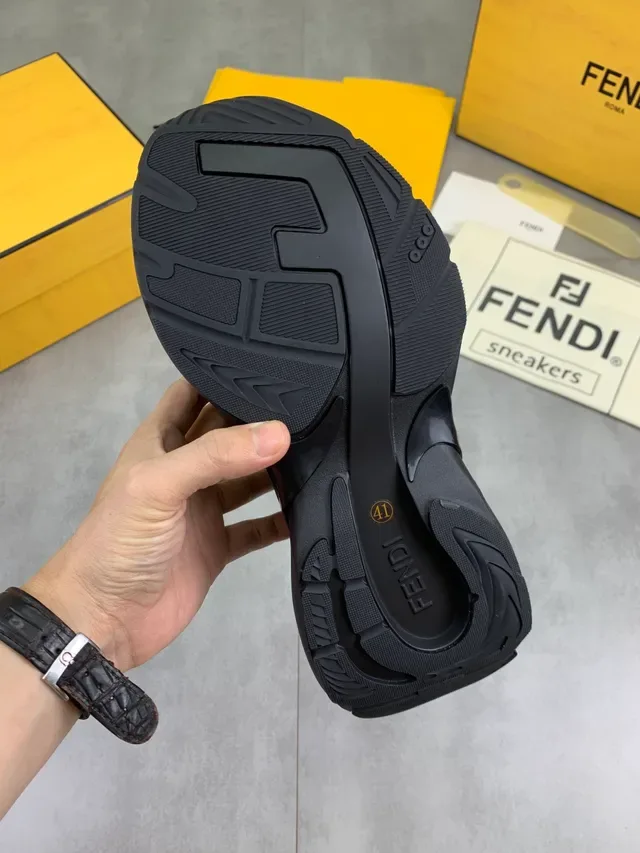 Fendi Runner FF Jacquard Black Brown Chunky Sneakers 2