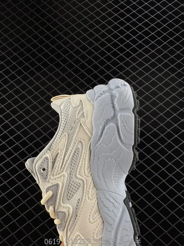 Fila Fern Beige Gray Sole Mesh-Synthetic Overlay Chunky Sneakers 3