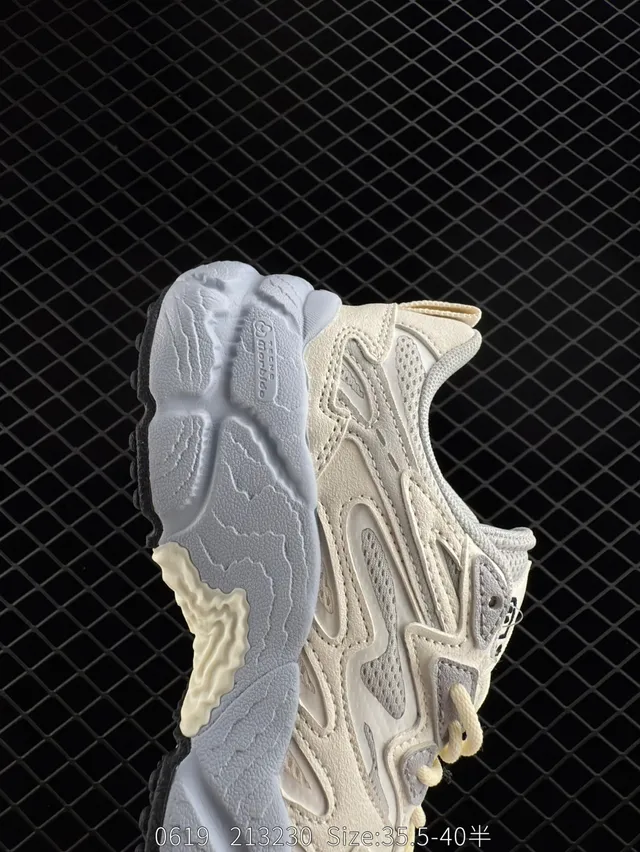 Fila Fern Beige Gray Sole Mesh-Synthetic Overlay Chunky Sneakers 4