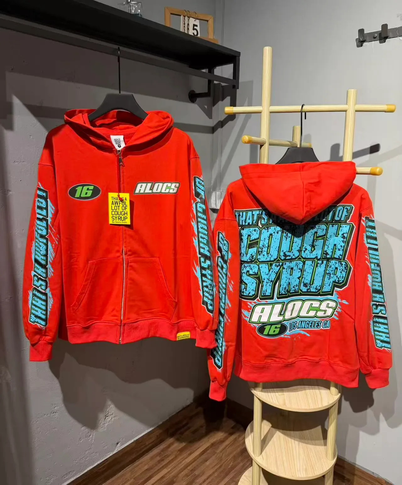 ALOCS Graphic-Print Full-Zip Hoodie 9