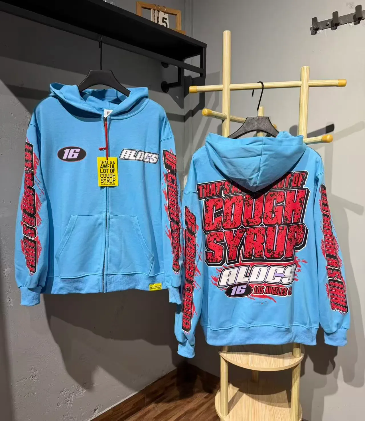 ALOCS Graphic-Print Full-Zip Hoodie 10