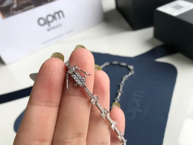 apm MONACO Geometric Pavé Square Link Necklace 5