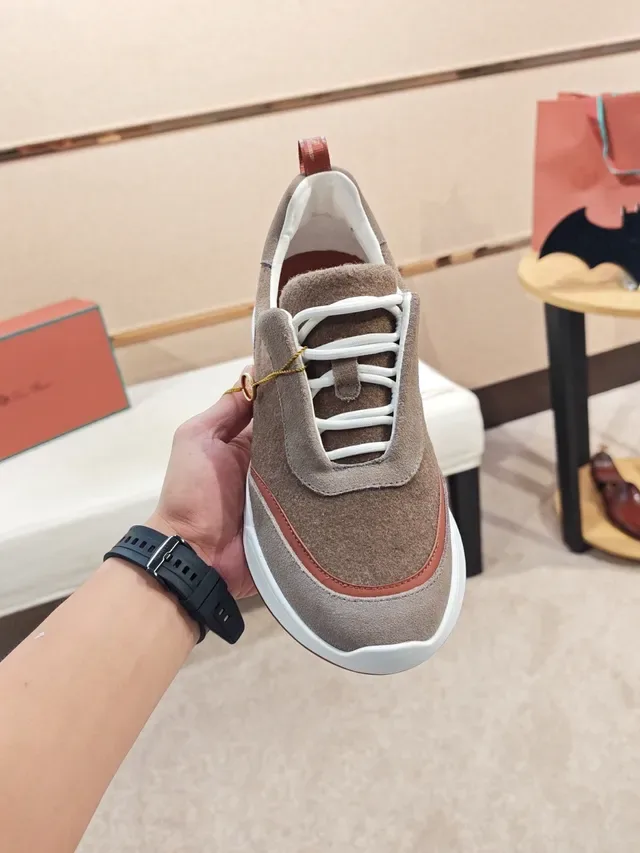 Beige and Terracotta Suede-Textile Low-Top Lifestyle Sneaker 6