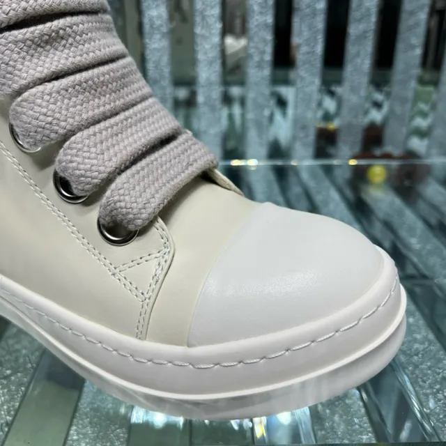 Beige Gray High-Top Woven Wide Laces Ankle Boots 5