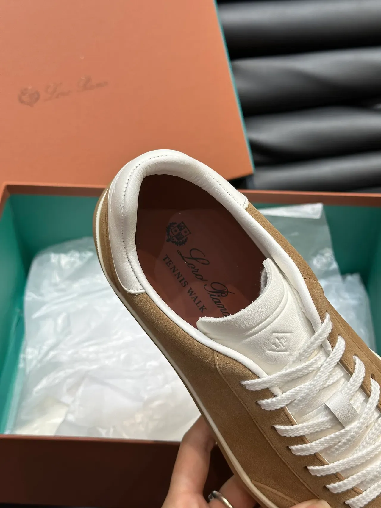 Beige Suede and White Lifestyle Sneakers 3
