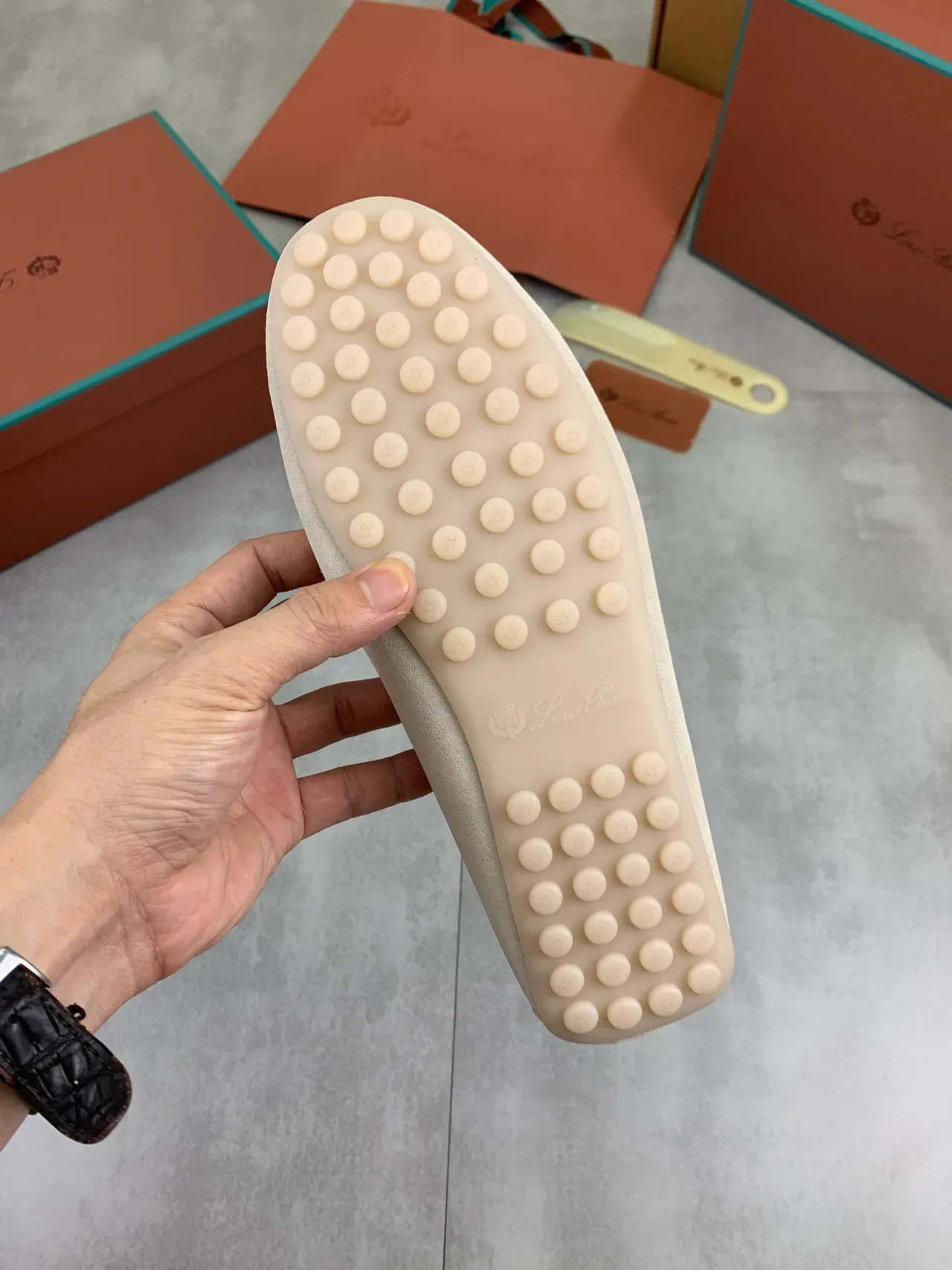 Beige Suede Penny Strap Loafers 3