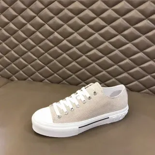 Beige White Woven Textile Upper Platform Sole Sneakers