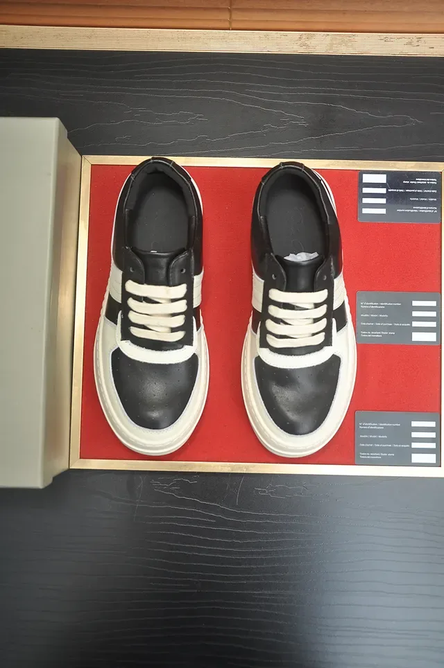 Black and White Contrast Panel Leather Platform Sneaker 5
