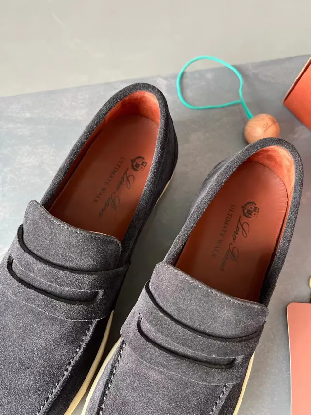 Black Beige Suede Penny Strap Loafer 3