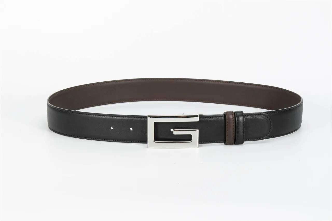 Black Brown Exterior Interior Leather Belt 10