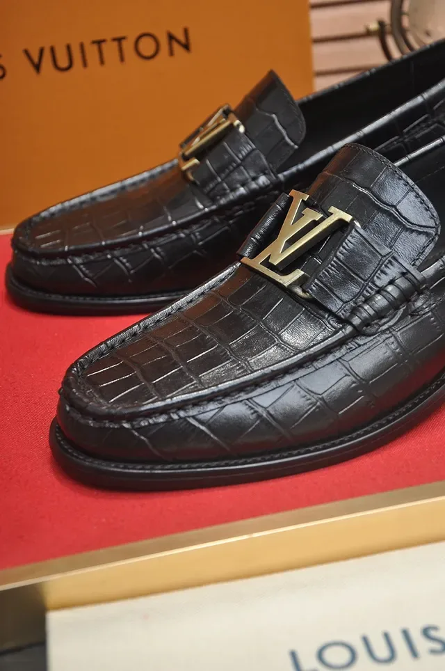 Black Croc-Embossed Leather Horsebit Loafer 2