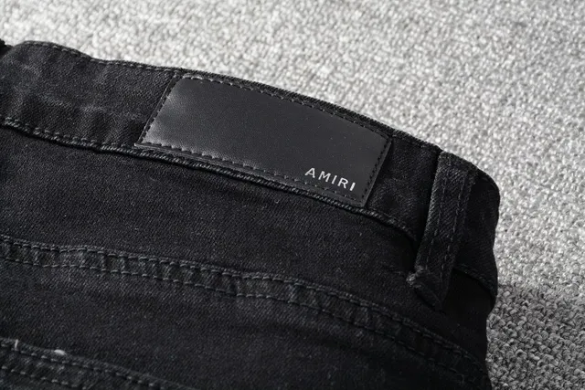 Black Distressed Patchwork Slim-Fit Jeans 15