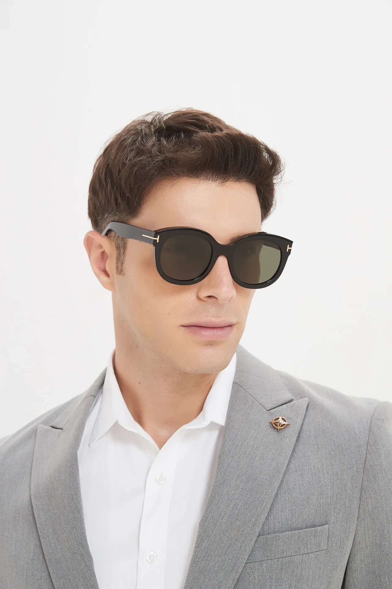 Black Gold Cat-Eye Silhouette Thick Frame Sunglasses 7