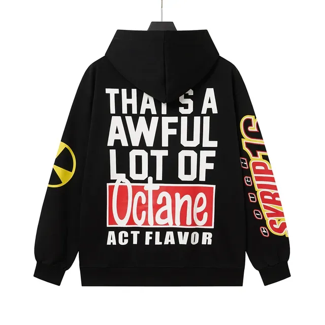 Black Graphic-Print Full-Zip Oversized Hoodie 3
