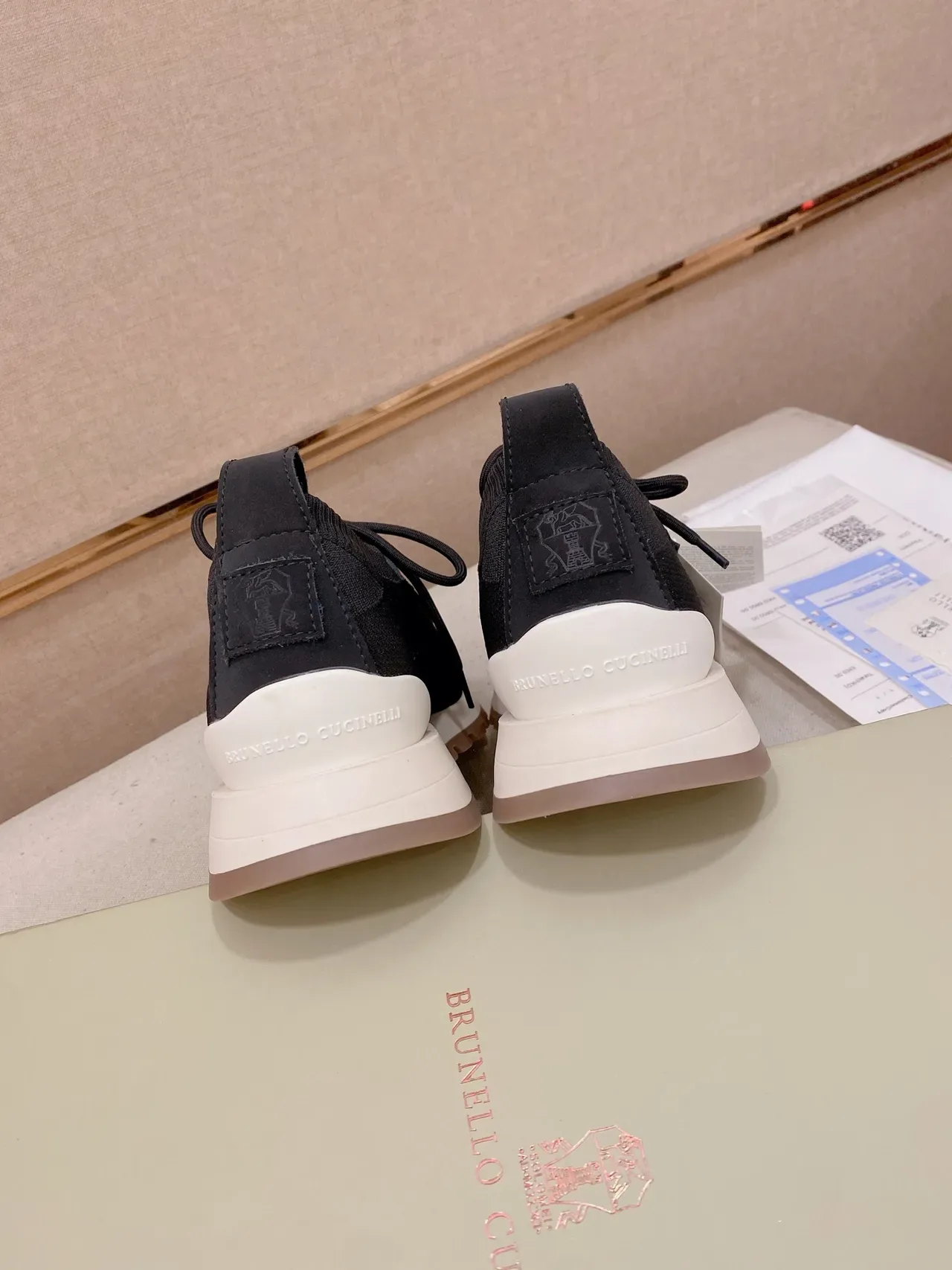 Black Knit Lace-Up Lifestyle Sneaker 4