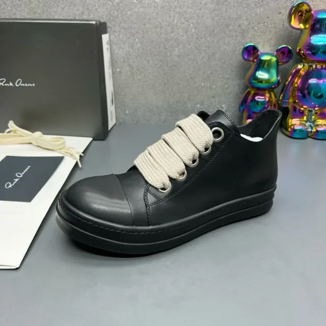 Black Leather Cap-Toe Strap-Lace Sneakers 9