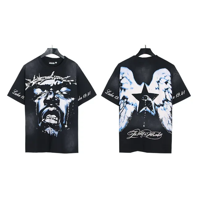 Black Oversized Double-Sided Graphic Print T-Shirt 4