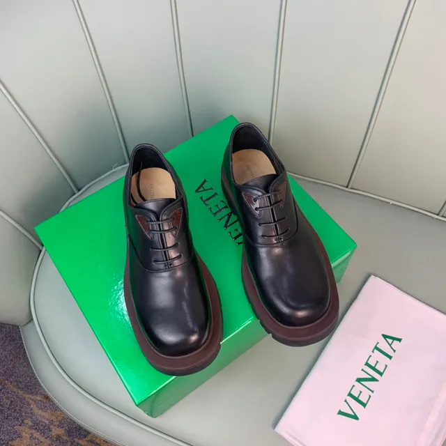 Black Polished Leather Platform Oxford Shoe 8