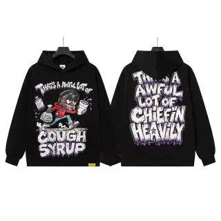 Black Purple Graphic-Print Oversized Fit Hoodie by Generic — hoodies supplier, yupoo album photo