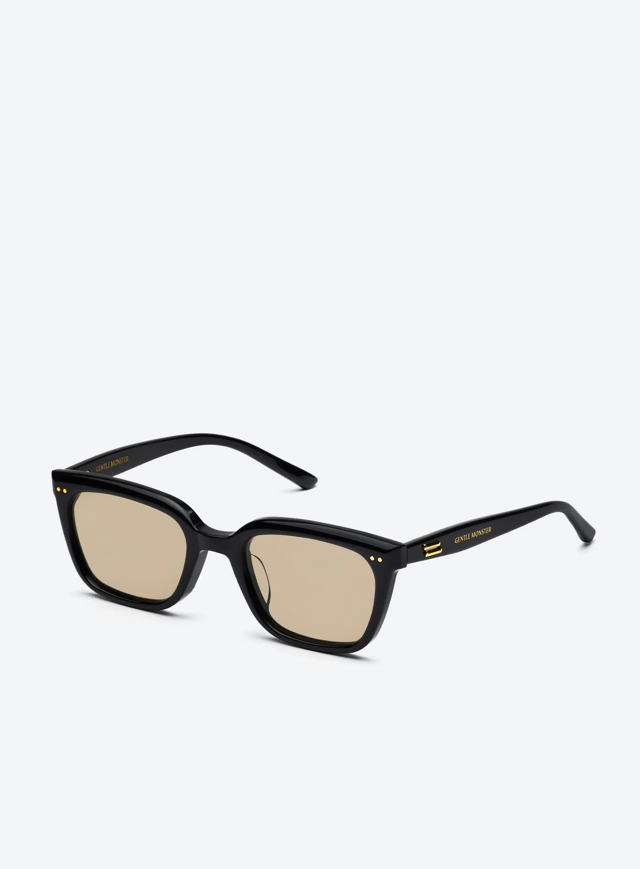 Black Rectangular Frame Light Blue Tinted Sunglasses 2