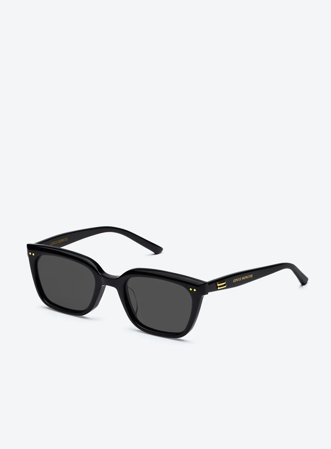 Black Rectangular Frame Light Blue Tinted Sunglasses 4
