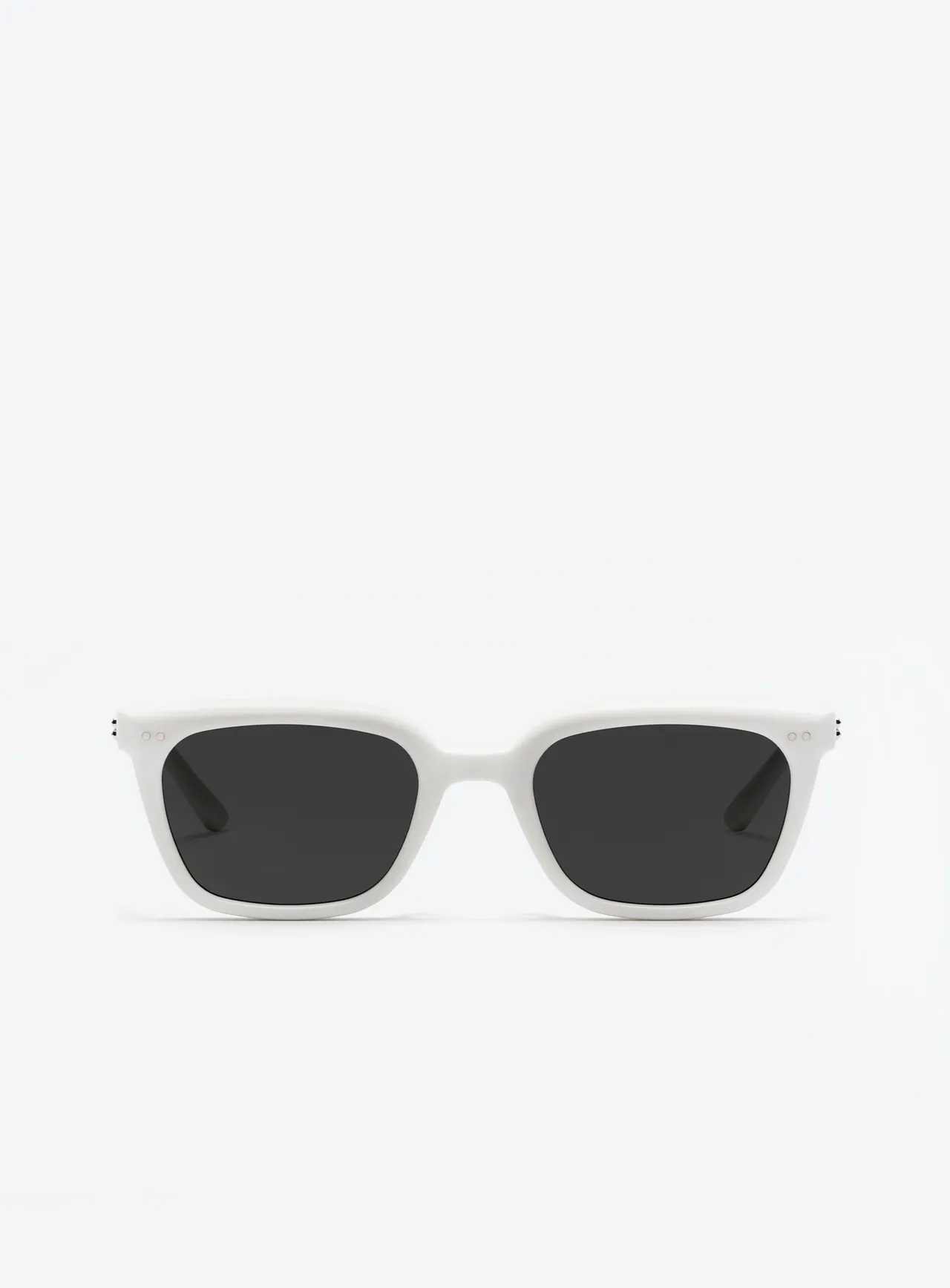 Black Rectangular Frame Light Blue Tinted Sunglasses 7