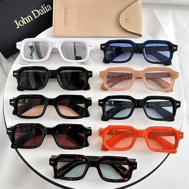 Black Rectangular Full-Rim Tinted Sunglasses 2