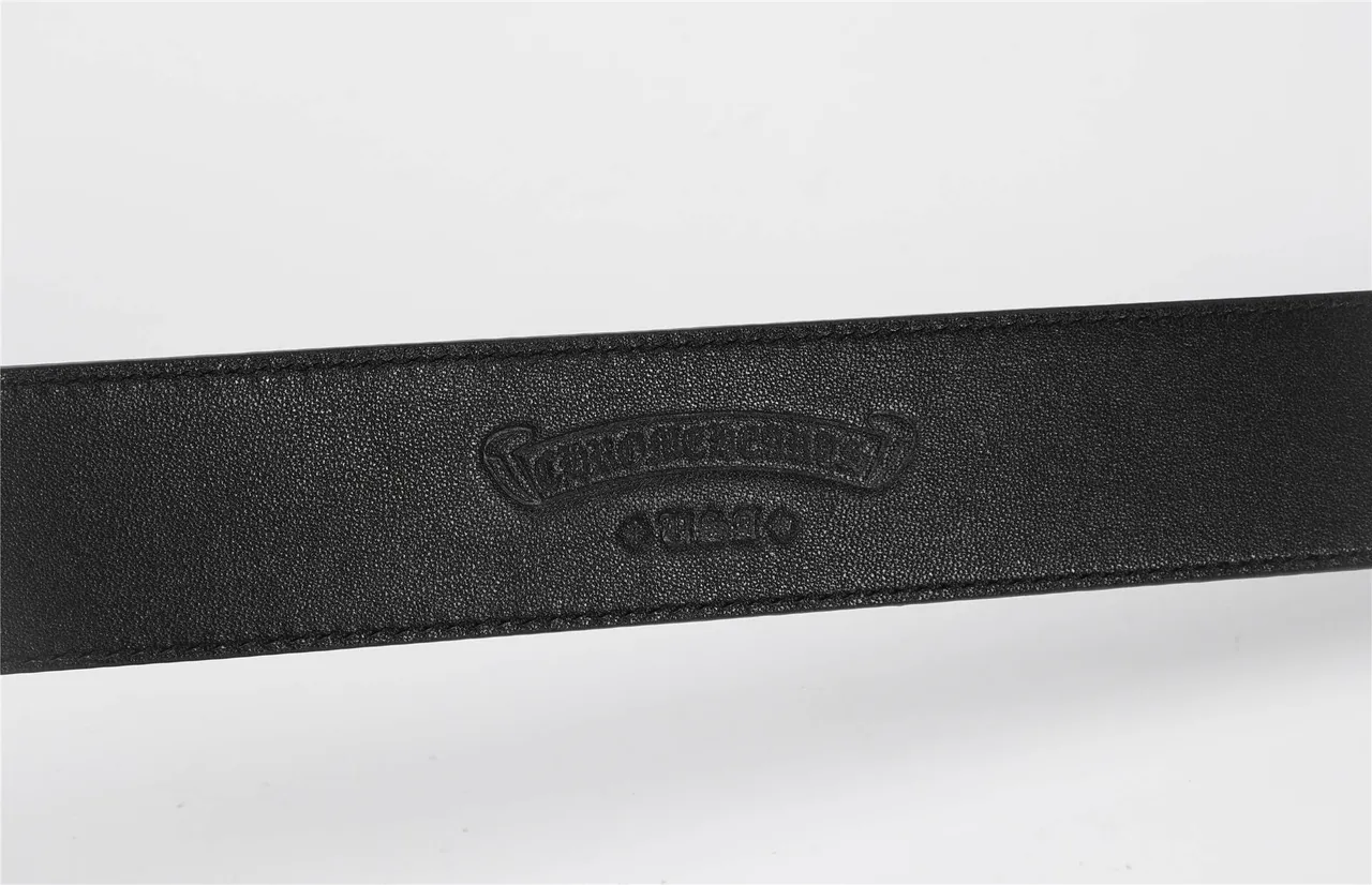 Black Silver Pebbled Antiqued Oval Buckle Leather Belt 7