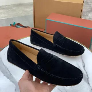 কালো স্যুয়েড পেনি লোফার স্ট্র্যাপ লোফার
