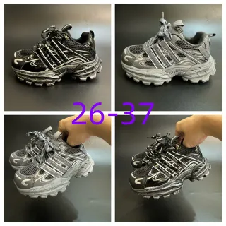 Black White Platform Sole Layered Synthetic Cage Overlays Chunky Sneakers