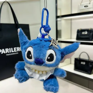 Sac à main personnage de peluche bleu blanc avec col froncé