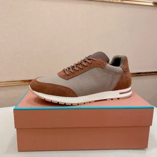 حذاء سنيكر lifestyle low-top بني وبيج شبكة وسويد
