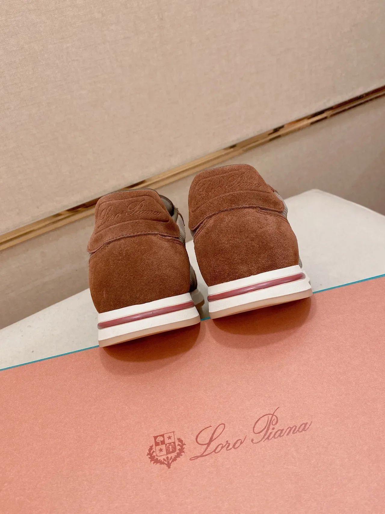 Brown and Beige Mesh-Suede Low-Top Lifestyle Sneaker 2