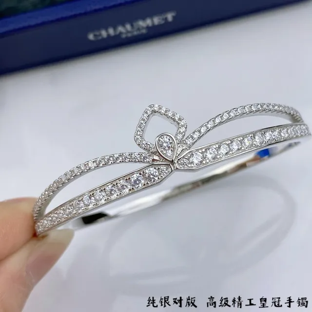 CHAUMET سوار نمط التاج Pavé صف مزدوج 9