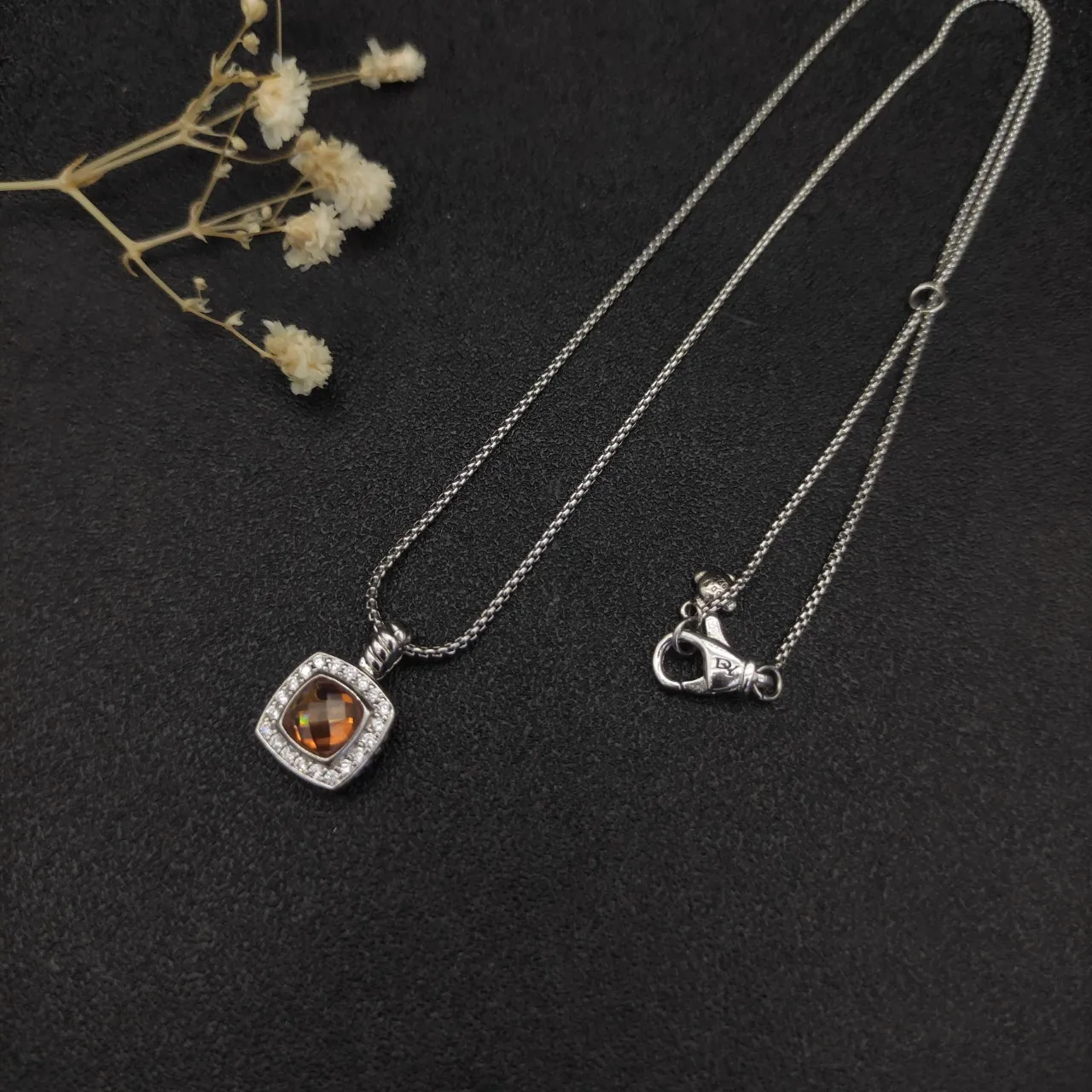 David Yurman Cable Classics Cushion Citrine Pendant Necklace 4