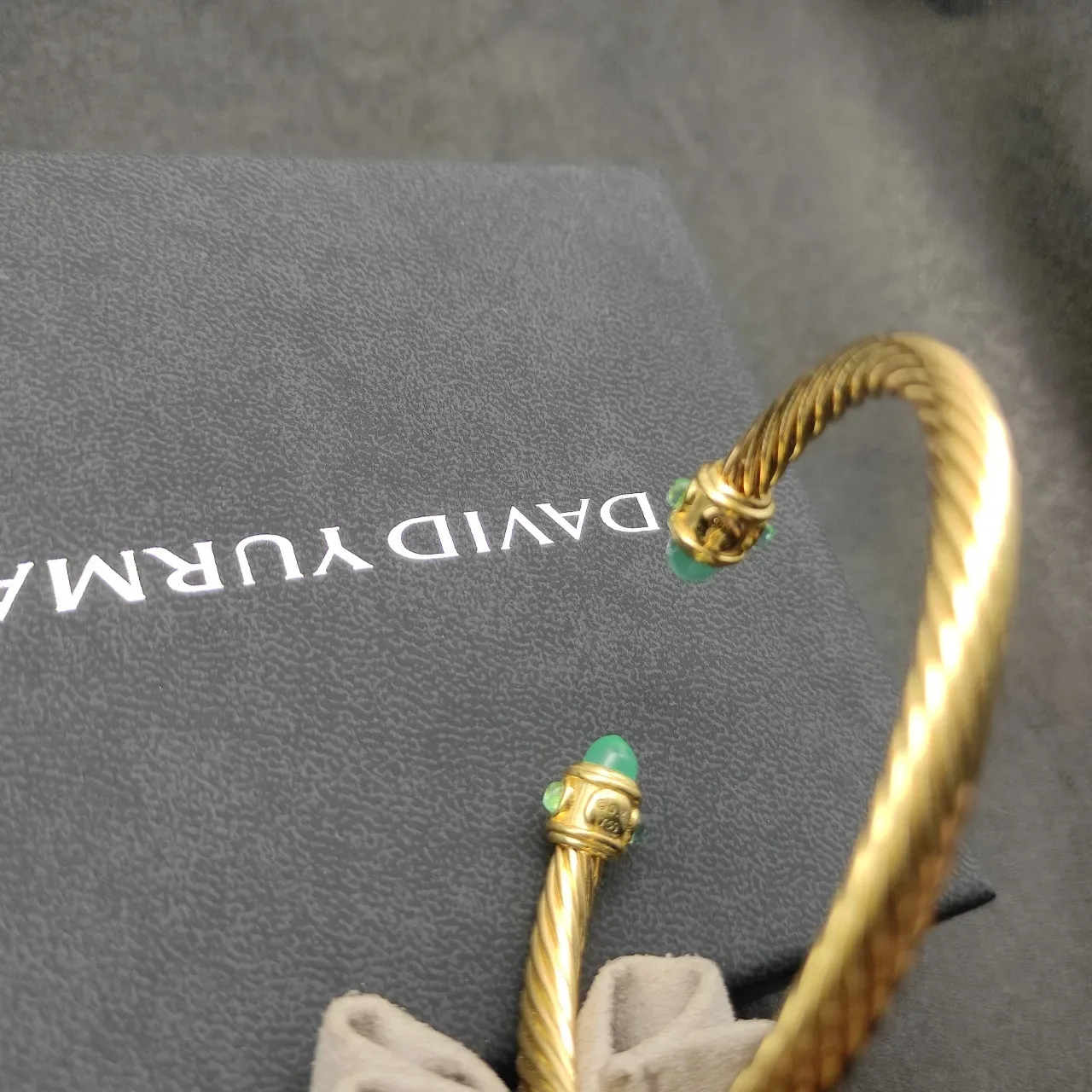 David Yurman Cable Classics Gold Green Twisted Bracelet 4