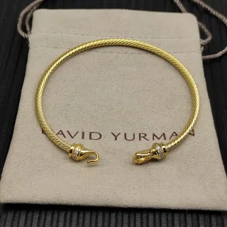 David Yurman Cable Classics ملتوية ذهبي اللون Pavé الماس قفل سوار
