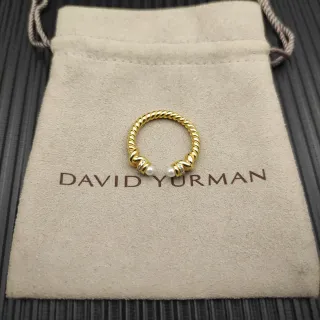 David Yurman Cable Collectibles 金白双扭珍珠点缀戒指