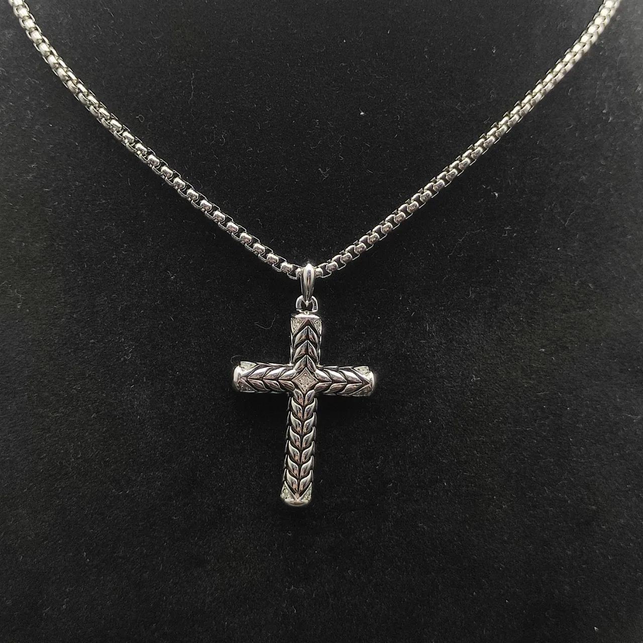 David Yurman Cable Collection Braided Cross Pendant Necklace 5