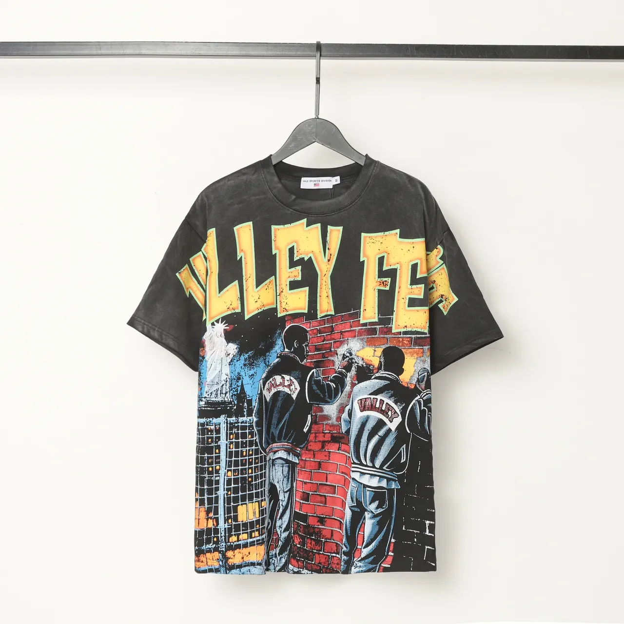 Distressed Black Oversized Graphic Print T-Shirt 2