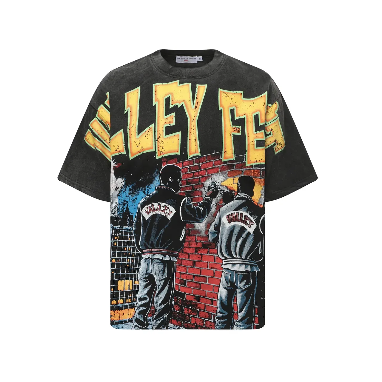 Distressed Black Oversized Graphic Print T-Shirt 3