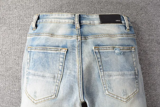 Distressed Light-Wash Slim-Fit Ripped Jeans 16