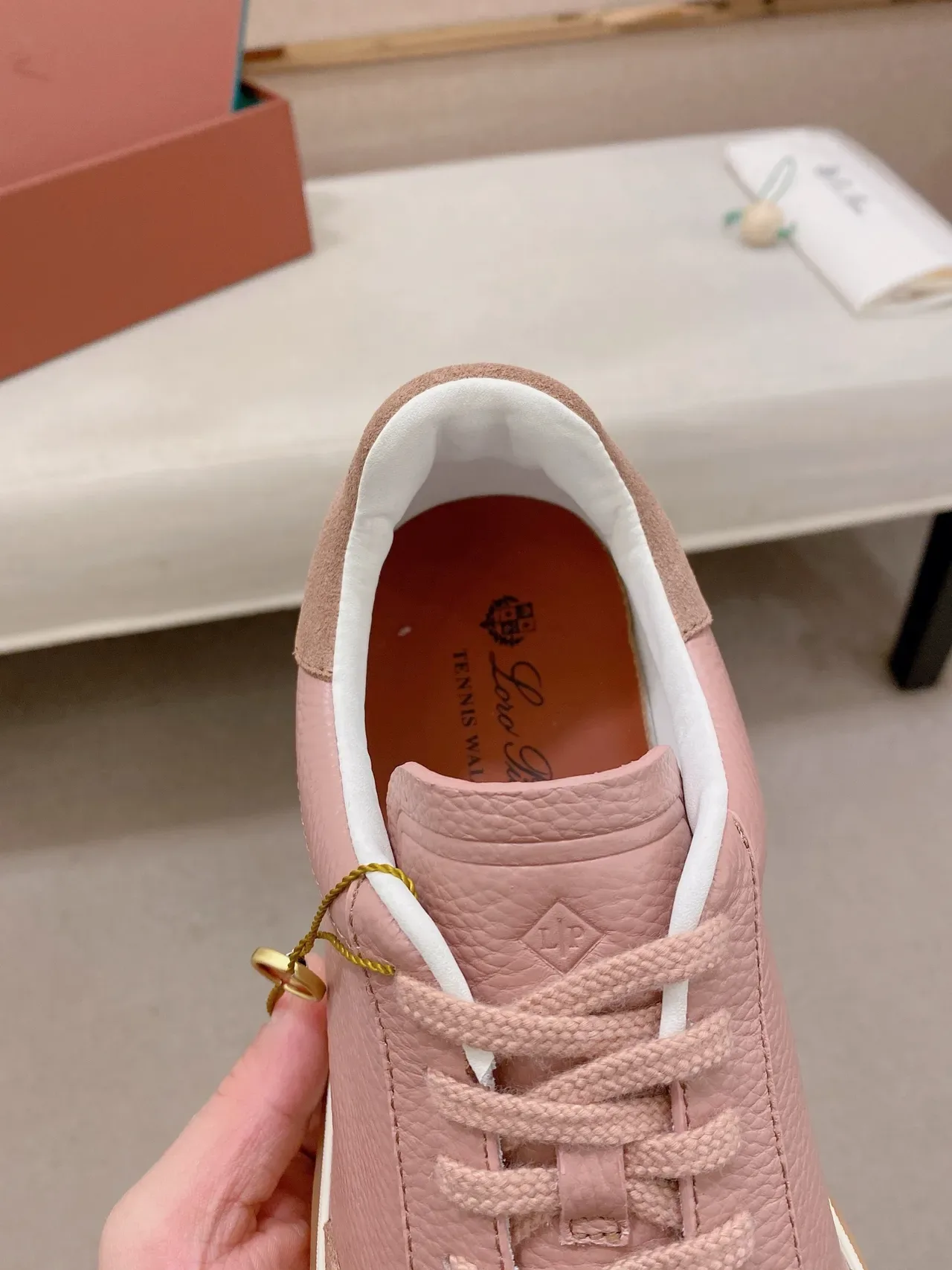 Dusty Pink and Taupe Two-Tone Suede Lifestyle Sneaker 4