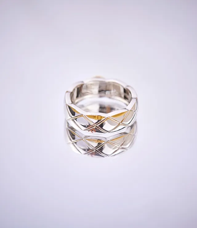 Faceted Quilted Geometric Band Ring 4