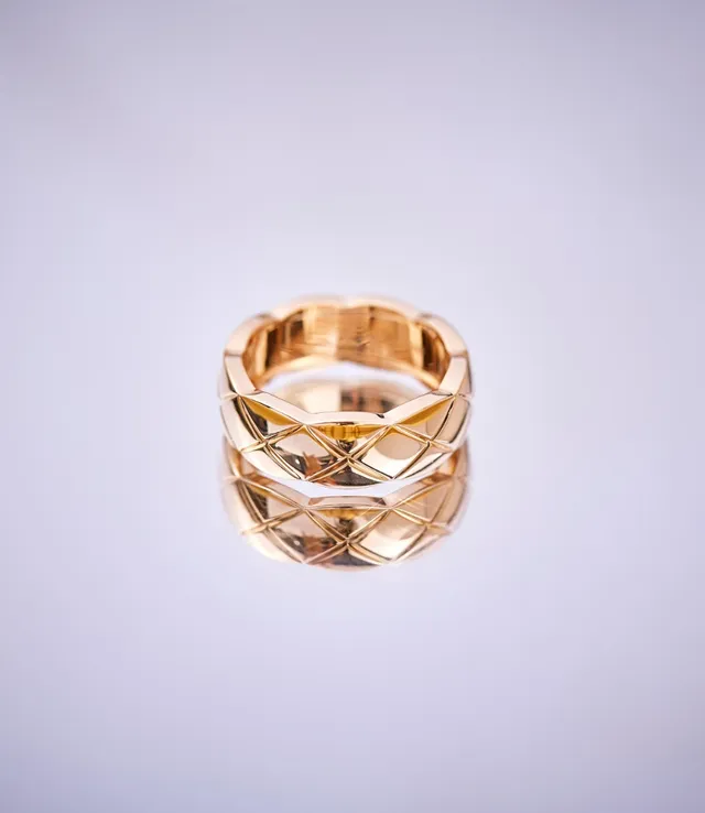 Faceted Quilted Geometric Band Ring 6