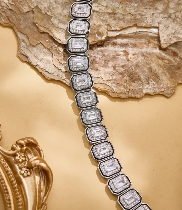 Geometric Channel-Set Multi-Stone Choker Necklace 4