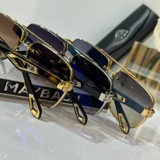 Gold Black Metal Frame Acetate Temples Sunglasses