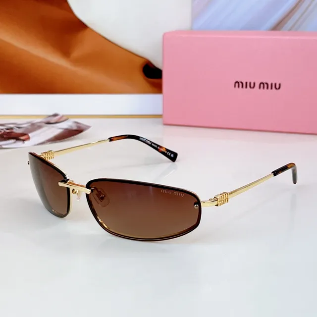 Gold Frame Amber Lens Black Temple Sunglasses 4
